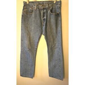 Vtg Levis 501 XX Original Fit Mens 33x30 Button Fly Stone Wash Red Batwing